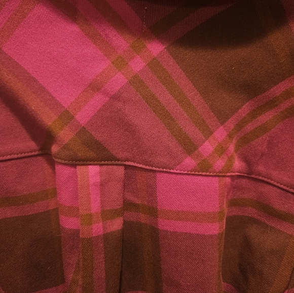 EUC Good American Pink & Brown Plaid Flannel. Pristine & Oversized. - Picture 7 of 9